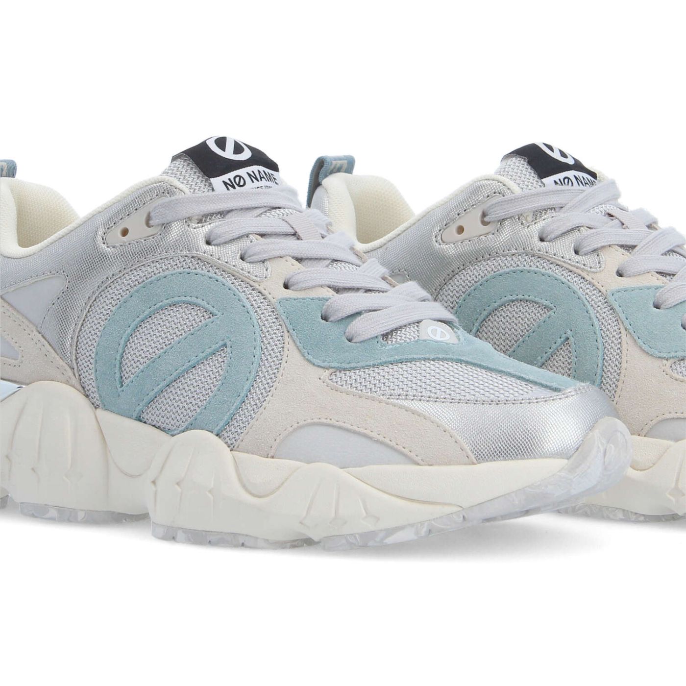 KRAZEE RUNNER M - KNIT/STAMP/SDE - SILVER/OFF WHITE